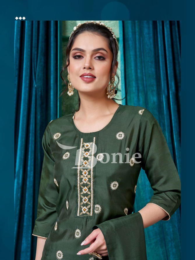 Flora 5 By Bonie Silk Kurti Bottom With Dupatta Catalog