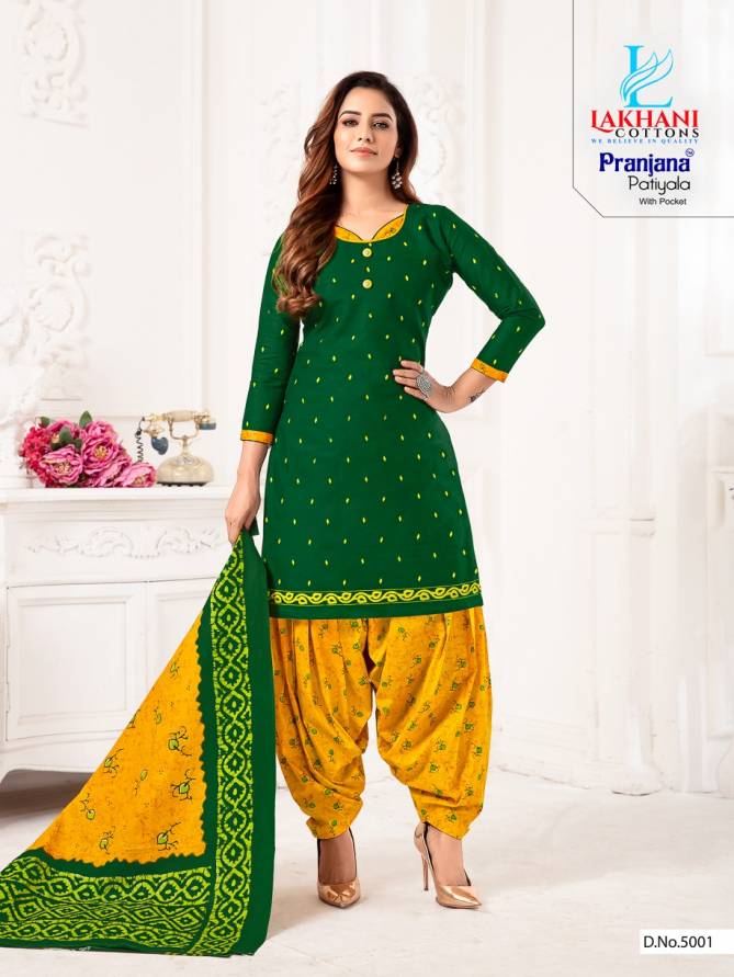 Lakhani Pranjana Patiyala 5 Latest Fancy Designer Regular Casual Wear Ready Made Printed Cotton Salwar Suit Collection
