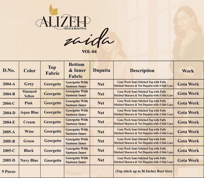 Alizeh Zaida 4 Latest Fancy Festive Wear Heavy Georgette Designer Salwar Suits Collection
