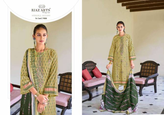 Bin Saeed 9001 To 9008 By Riaz Arts Pure Cotton Dress Material Orders In India