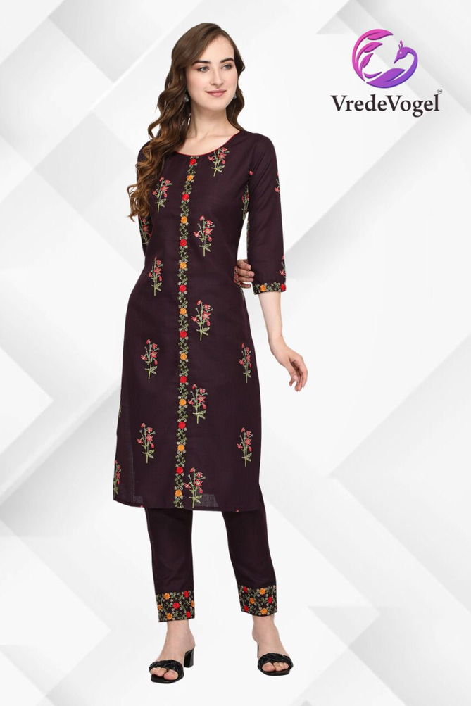 Vv Fabulous Latest Designer Casual Wear Cotton Embroidery Kurtis With Bottom Collection
