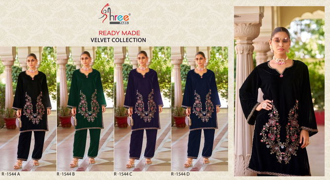 R 1544 By Shree Winter Wear Velvet Pakistani Top With Bottom Wholesale Price In Surat