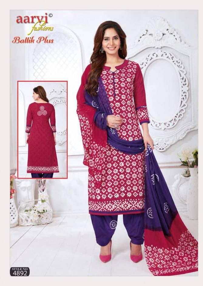 Aarvi Batik Plus Vol 1 Latest Regular Wear Printed Cotton Dress Material With Mal Mal Dupatta 
