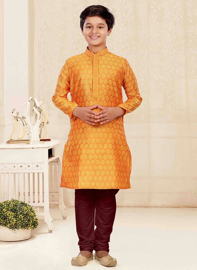 PRANAB New Fancy Festival Wear Poly Jacquard Kids Latest Designer Kurta Pajama Collection