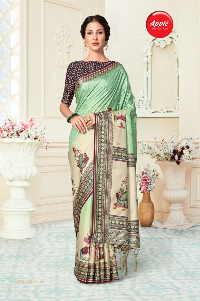 APPLE BEGAM BADSHAH Latest Designer fancy Regular Wear Dola Patta Fancy Saree Collection