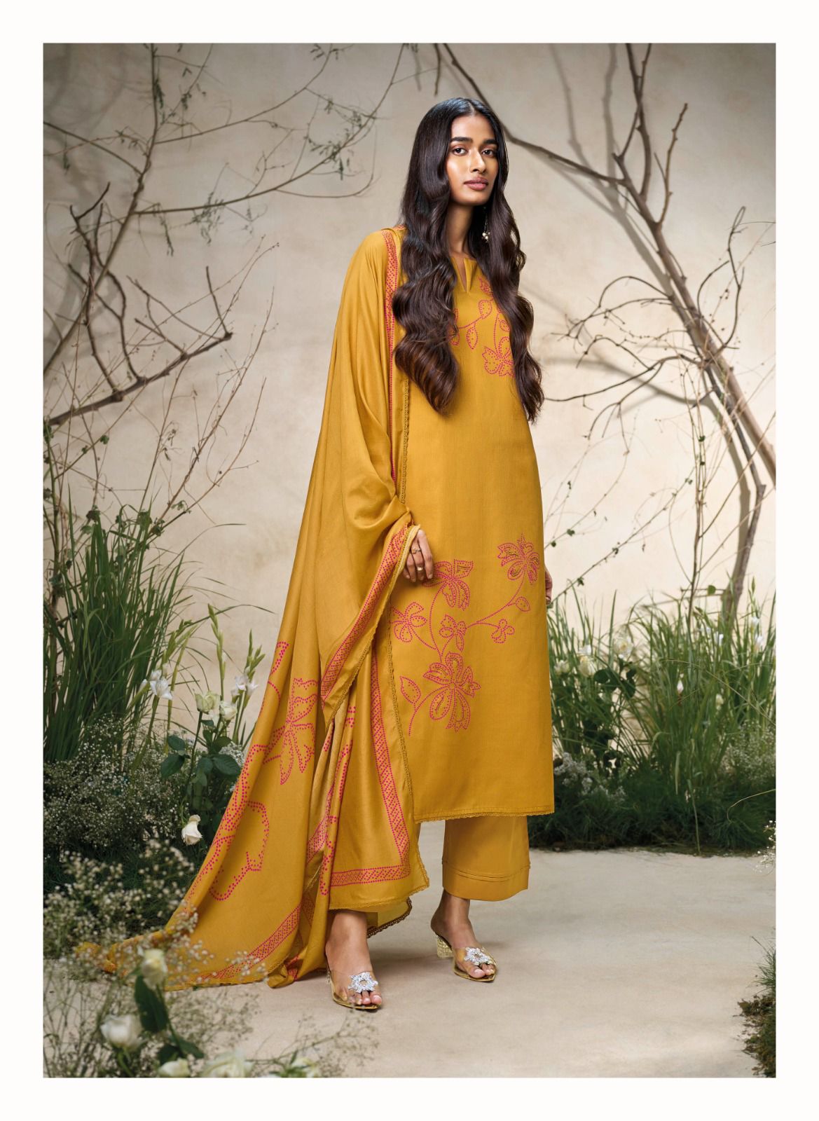 Sencia By Ganga Cotton Silk Satin Dress Material Exporters In India