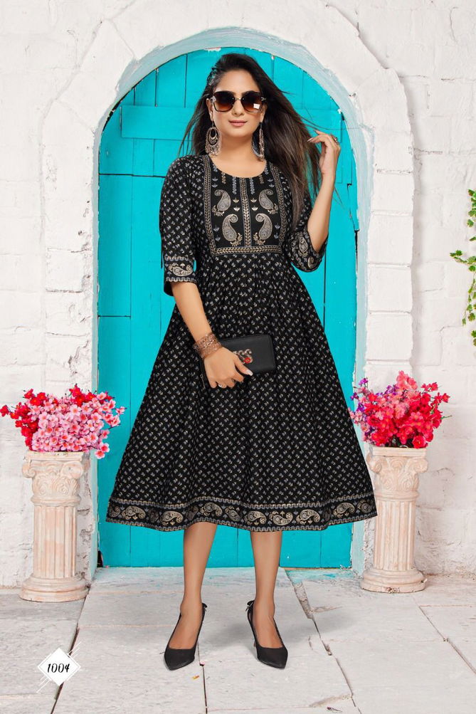 Beauty Queen Sahiba Rayon Designer Ethnic Wear Anarkali Kurti Collection