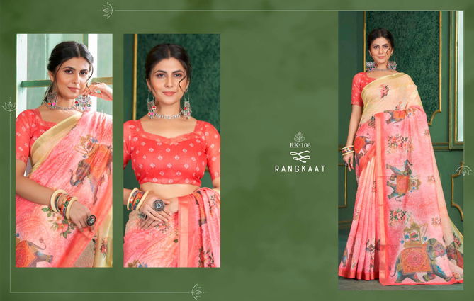 Rangkaat 101 TO 109 Chanderi Cotton Printed Saree Wholesale Market In Surat