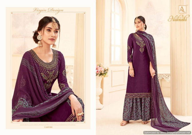 Alok Nakashi Heavy Nakashi Work Latest Designer Heavy Embroidery Worked Neck Design Salwar Suit Collection 