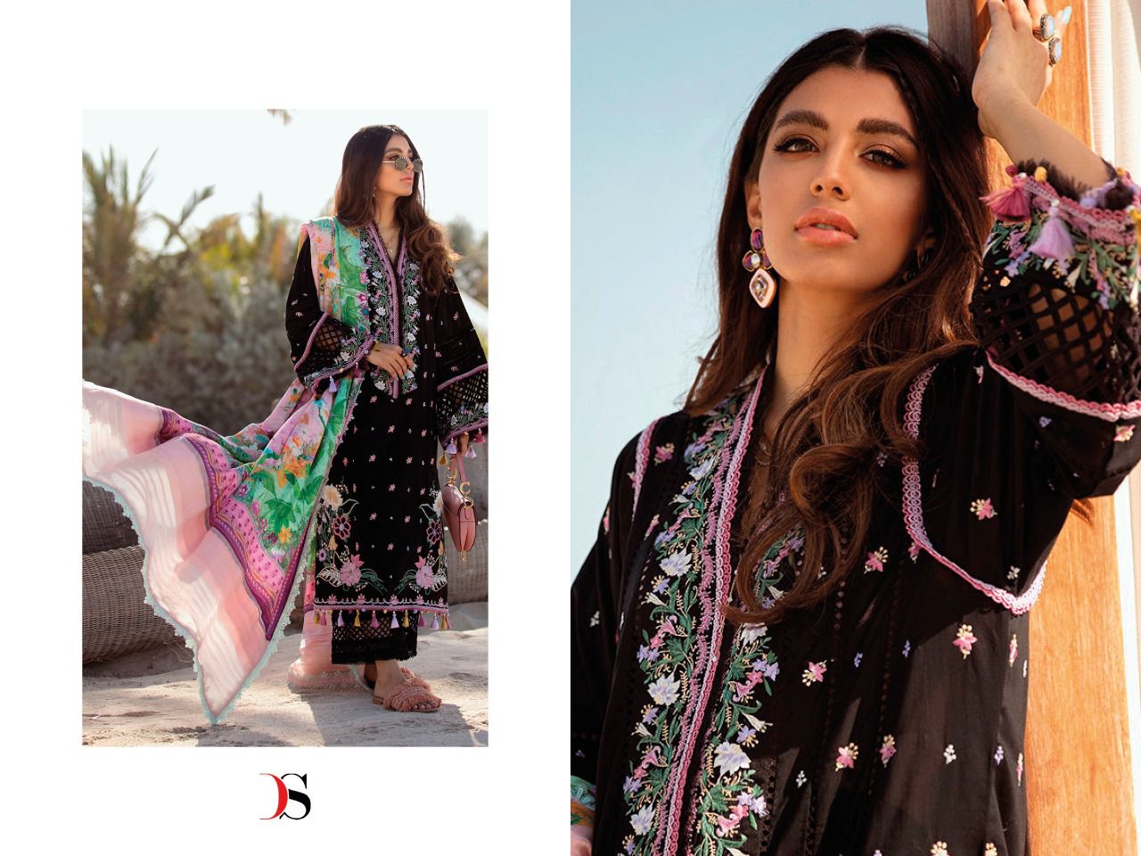 Deepsy Farah Talib Aziz Lawn 22 Festive Wear Heavy Cotton With Embroidery Pakistani Salwar Kameez