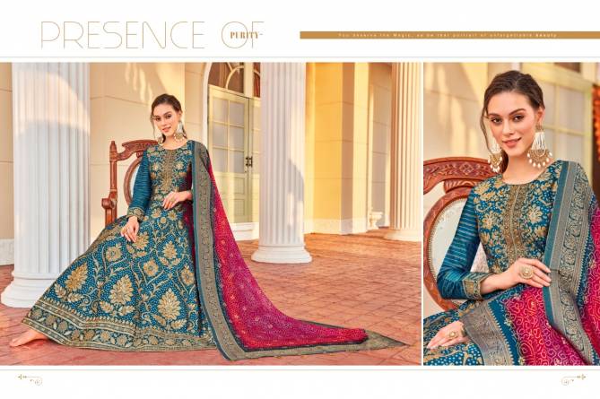 Virasat Sparsh Exclusive Latest Casual Wear Designer Jacquard Weaving Inner With pure Banarasi silk Dupatta New Long Gown Kurtis Collection