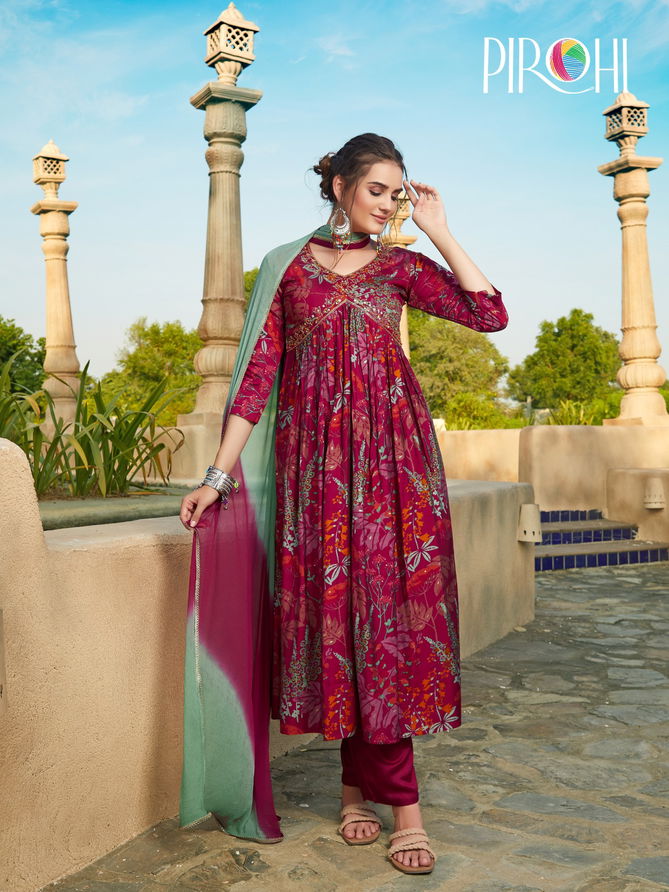 Heeriye Vol 2 By Pirohi Masleen Print Kurti With Bottom Dupatta