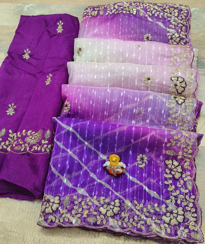 Jk Fashion Organza Sequence Saree Suppliers in India