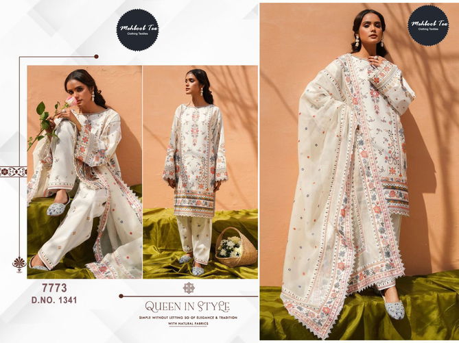 Baroque 7773 (1341) By Mehbbob Tex Cotton Embroidery Pakistani Suits Wholesale Shop In Surat