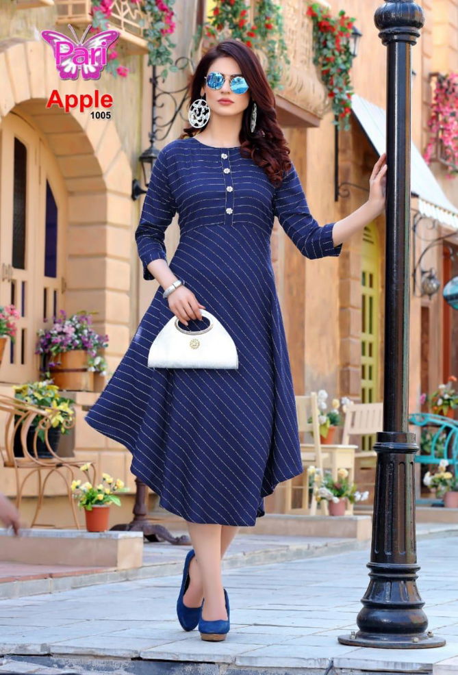 Pari Apple fancy Latest Regular Wear Lining Designer Rayon Kurtis Collection