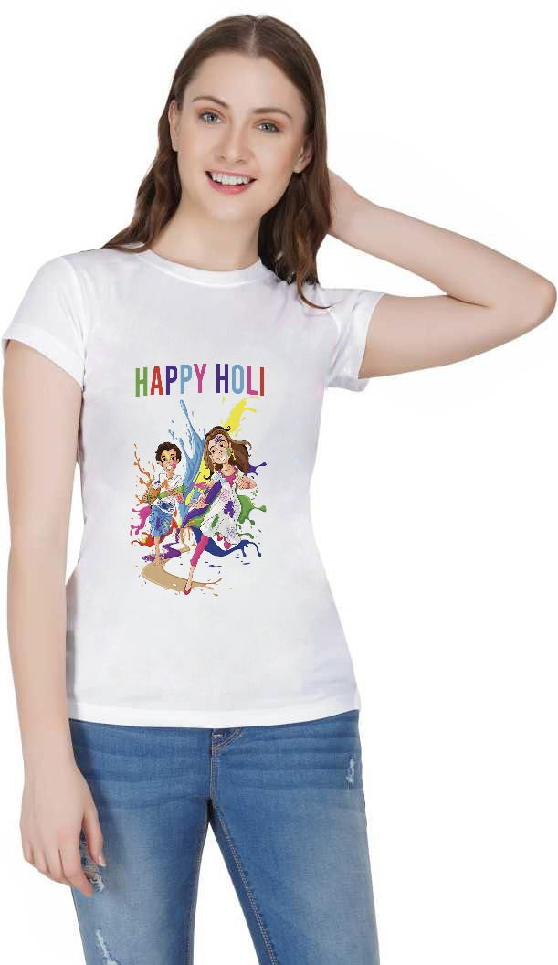 Swara Holi Festive Wear Designer Printed Holi Special Couple Tshirt Collection