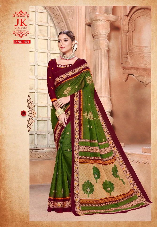 Jk Vaishali 4 Designer Regular Wear Cotton Printed Saree Collection
