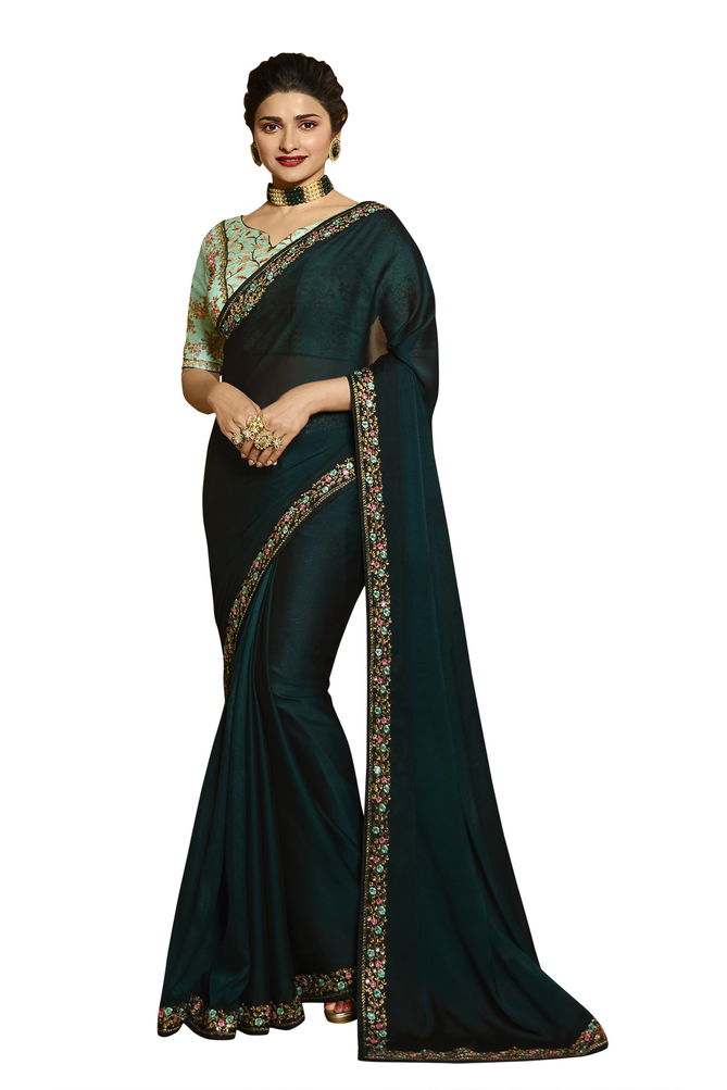 Suhani A41 Exclusive Designer Party Wear Vichitra Silk Embroidery Work Latest Saree Collection
