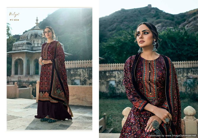 Lt Nitya Velvet 4 Nx Designer Designer Velvet Digital Print Top With Four Side Less Dupatta Dress Material Collection