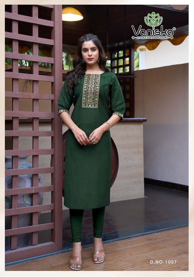 Five Star Vol 1 By Vaniska Vatican Silk Embroidery Kurtis Suppliers In India