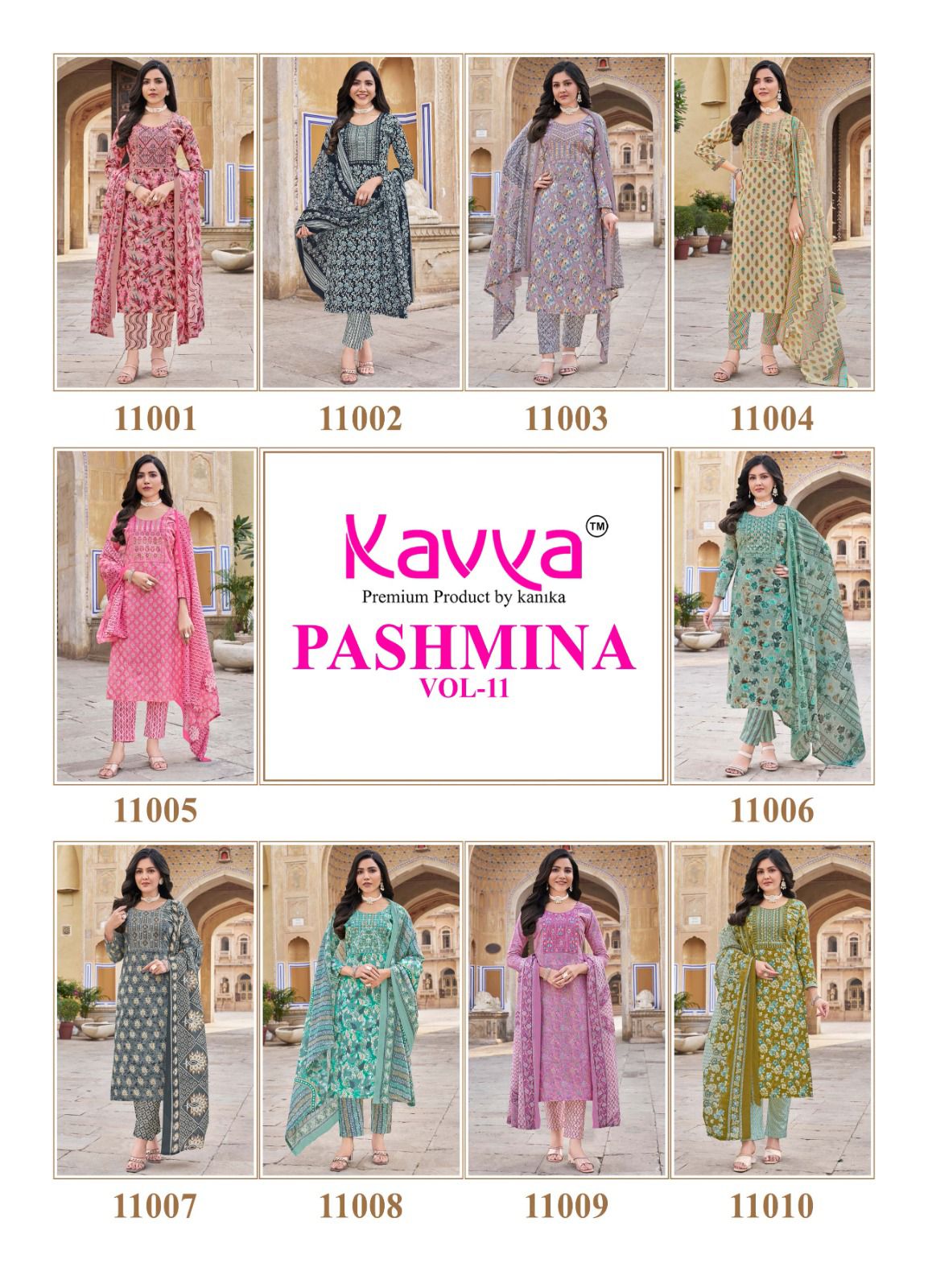 Pashmina Vol 11 By Kavya Kurti Pant With Dupatta Wholesale Market In Surat With Price