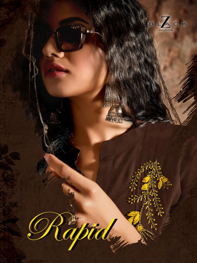 Z Black Rapid Latest Exclusive Collection Of Designer Casual Wear Kurtis With Plazzo 