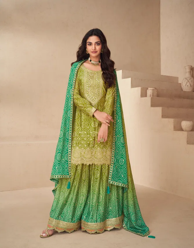 Netra By Aashirwad Designer Chinon Silk Readymade Suits Wholesalers In Delhi