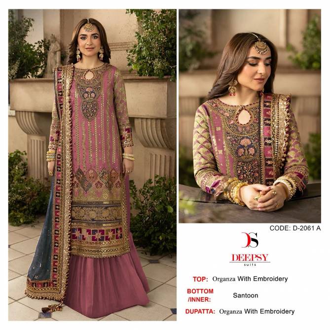D 2061 Abcd By Deepsy Suits Organza Pakistani Salwar Suits Wholesale Price in Surat

