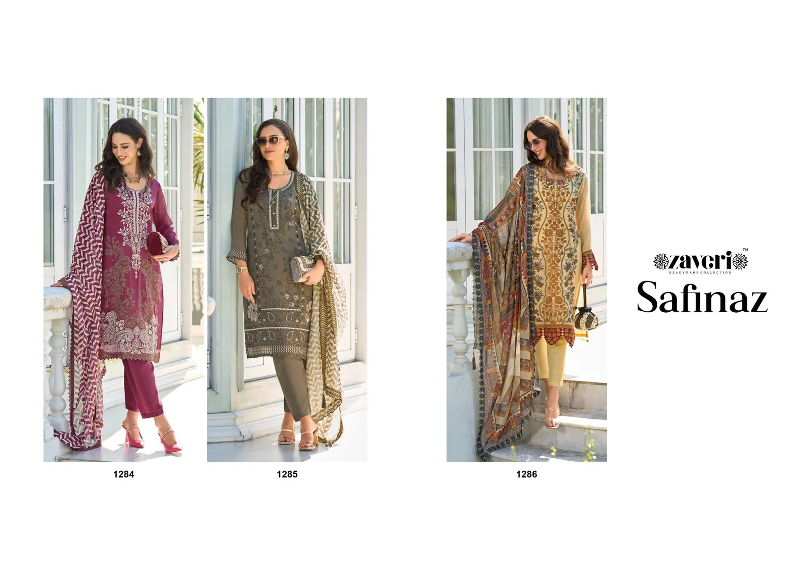 Safinaz By Zaveri Soft Organza Embroidery Readymade Suits Suppliers In India