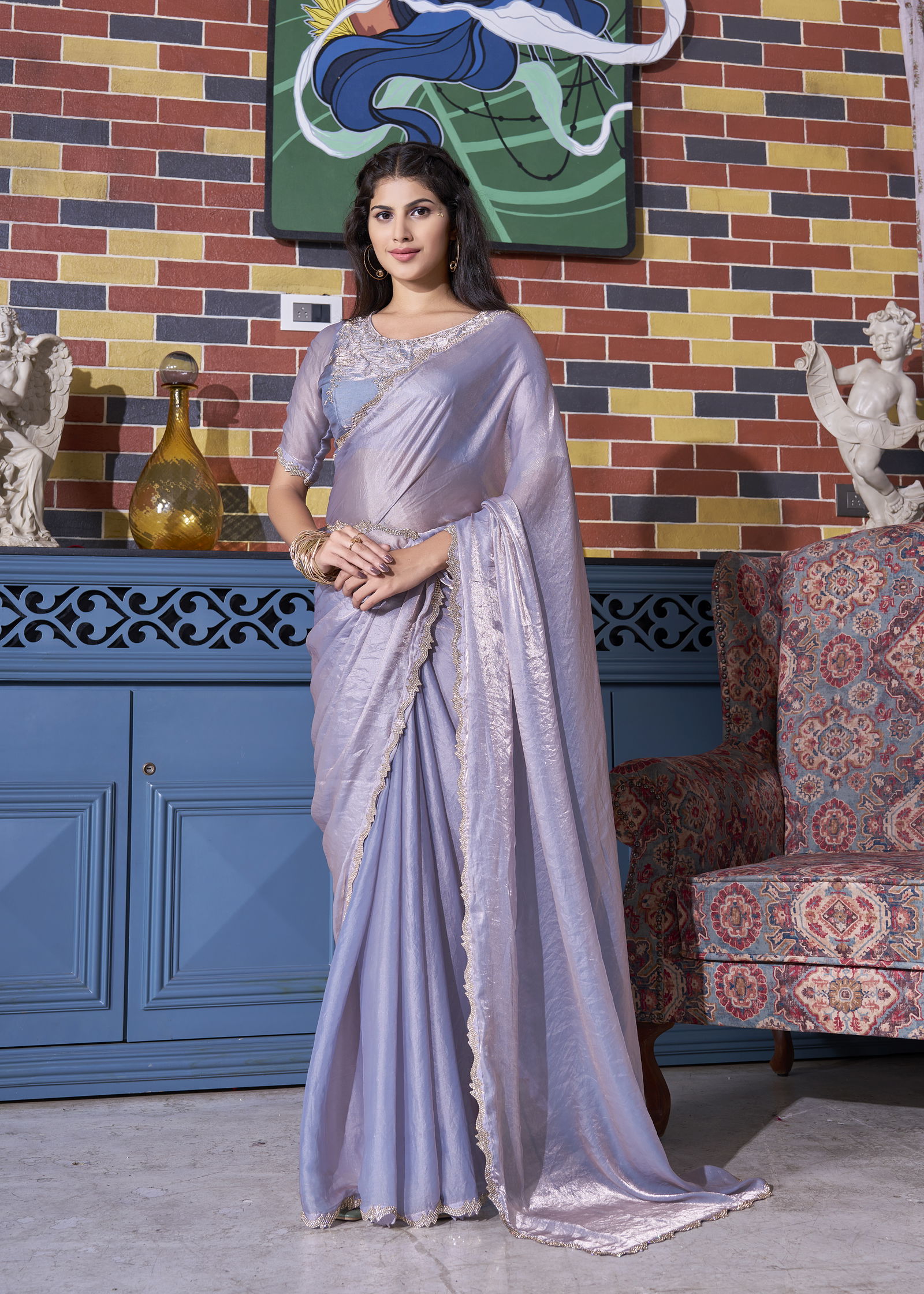 Mitali By Nari Fashion Fendi Two Ton Silk Saree Suppliers In India