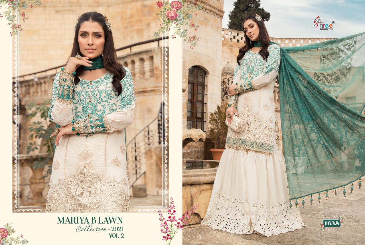 Shree Mariya B Lawn Collection 2021 Vol 2 Latest Fancy Festive Wear Pure Lawn Worked Pakistani Salwar Suits Collection
