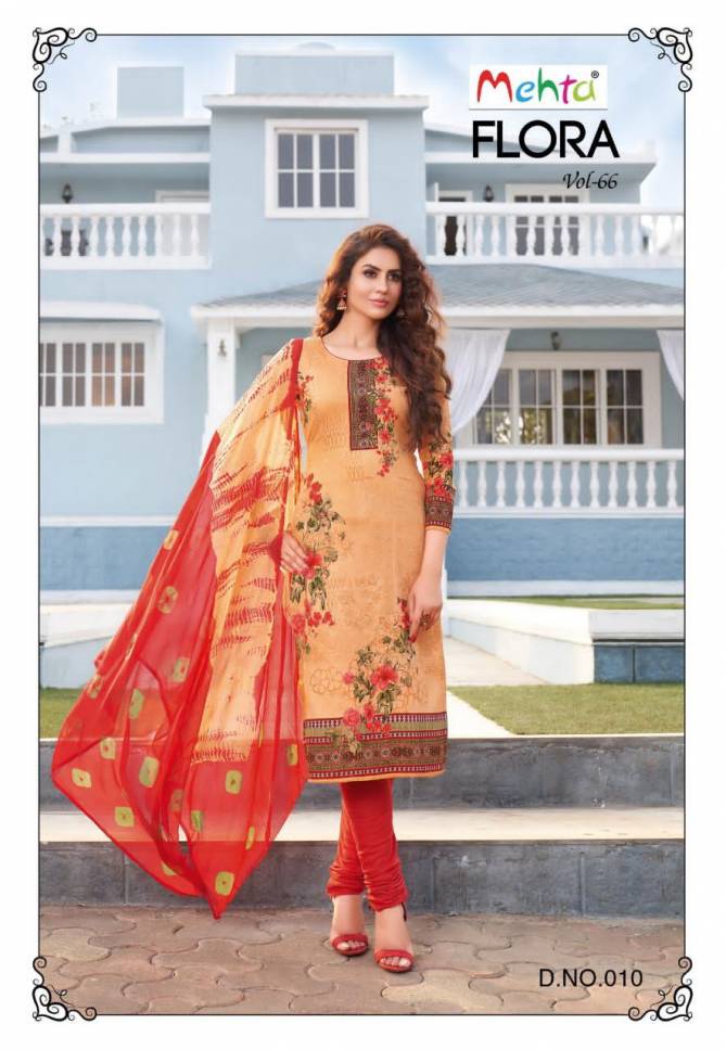 Mehta Flora 66 Latest fancy Regular Casual Wear Pure Cotton Printed Cotton Dress Material Collection
