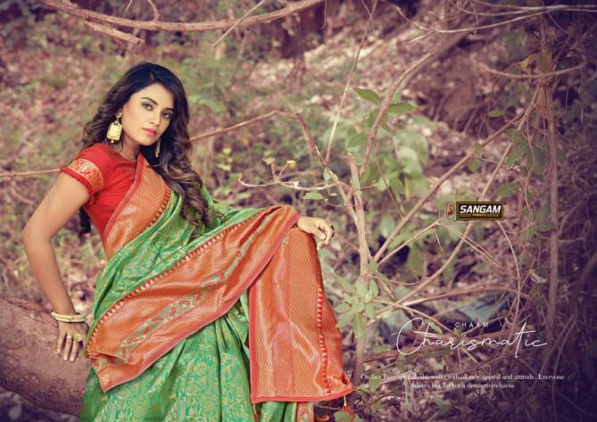 Sangam Tanishq Latest Fancy Designer Festive Wear Weaving Silk Sarees Collection
