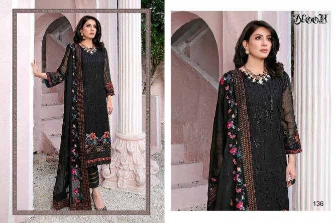 Noor Chevron 3 Embroidery Festive Wear Georgette Salwar Kameez Collection
