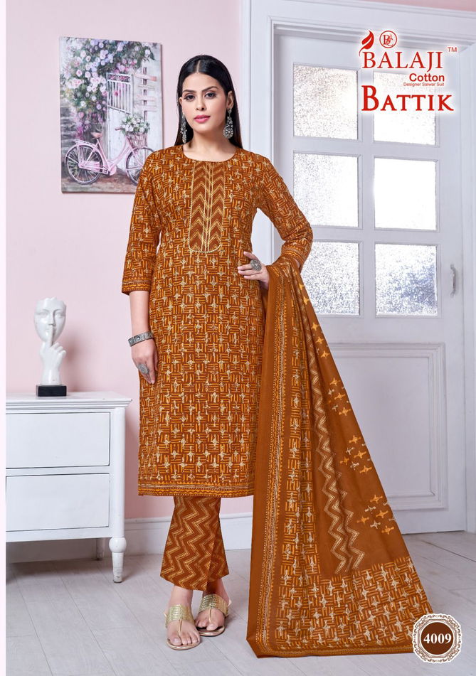 Balaji Battik Cotton Art Work Vol 4 Dress Material Catalog