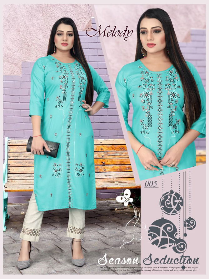 Akhand Jyot Melody Latest Ethnic Wear Rayon Designer Kurti Collection