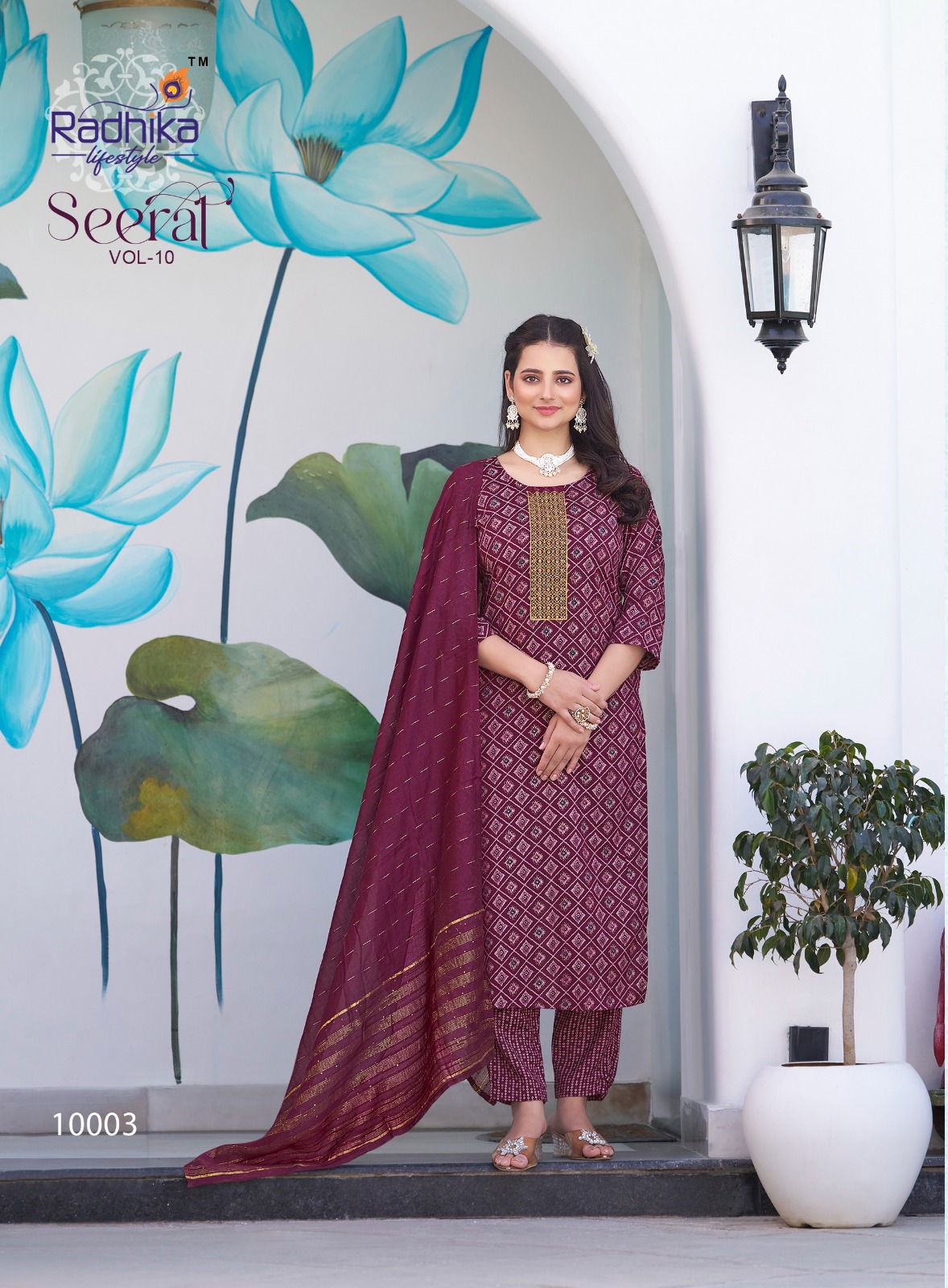 Seerat Vol 10 By Radhika Rayon Foil Printed Readymade Dress Suppliers In India