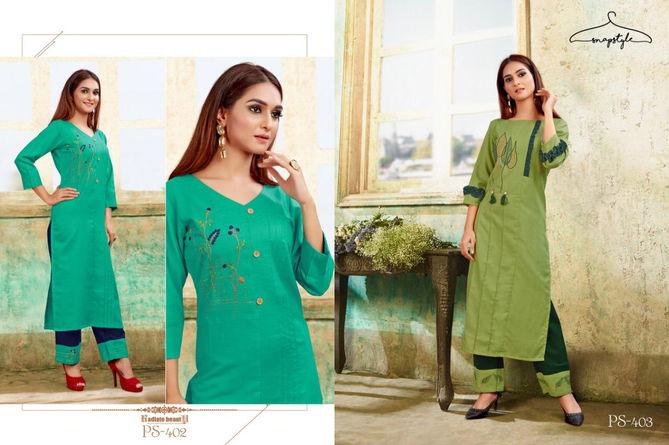 SNAPSTYLE KHWAB VOL-2 Latest Design Festive Wear Cotton Kurti With Embroidery And Hand Touch Pant Collection