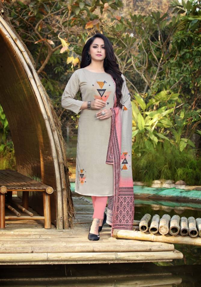 JHALA IMPEX REXY Latest Fancy Designer Festive Wear Mashlin Silk Heavy Digital Print Kurtis With Dupatta Collection