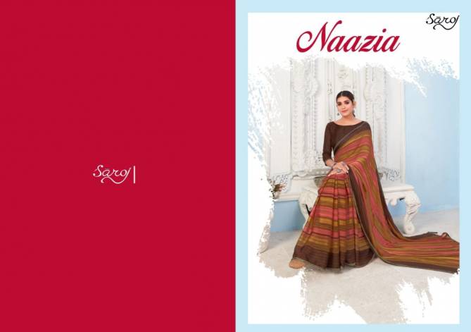Saroj Naazia Fancy Casual Daily Wear Georgette Printed Saree Collection