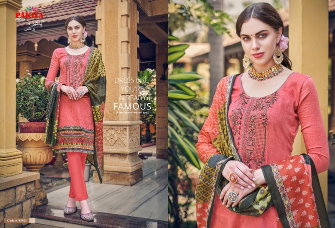 Pakiza Sana Safinaz 45 Latest Fancy Designer Heavy Casual Wear Embroidery Kashmiri Heavy Neck Work Dress Material Collection
