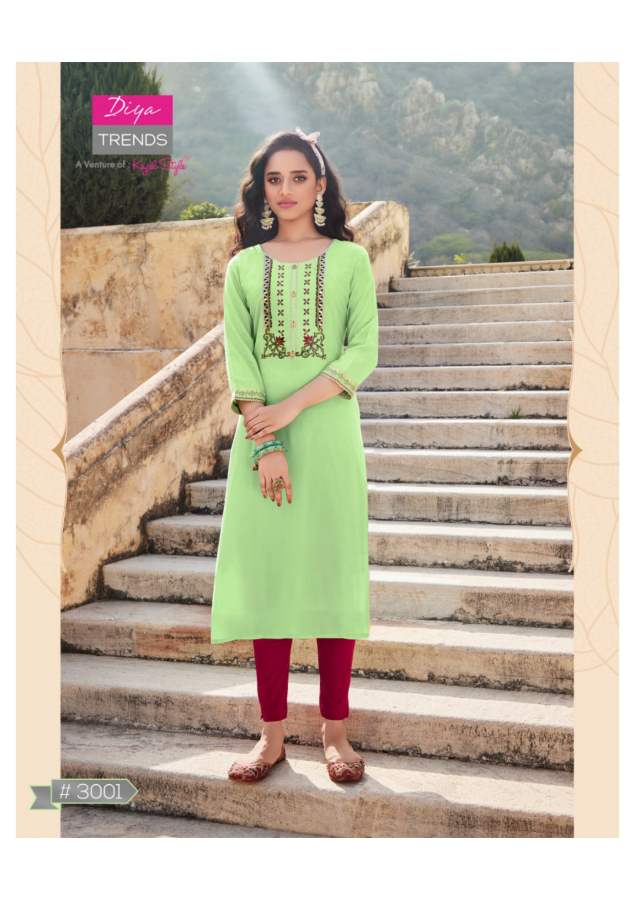 Casual Dairy 3 New Design Ethnic Wear Rayon Embroidery Kurti Collection
