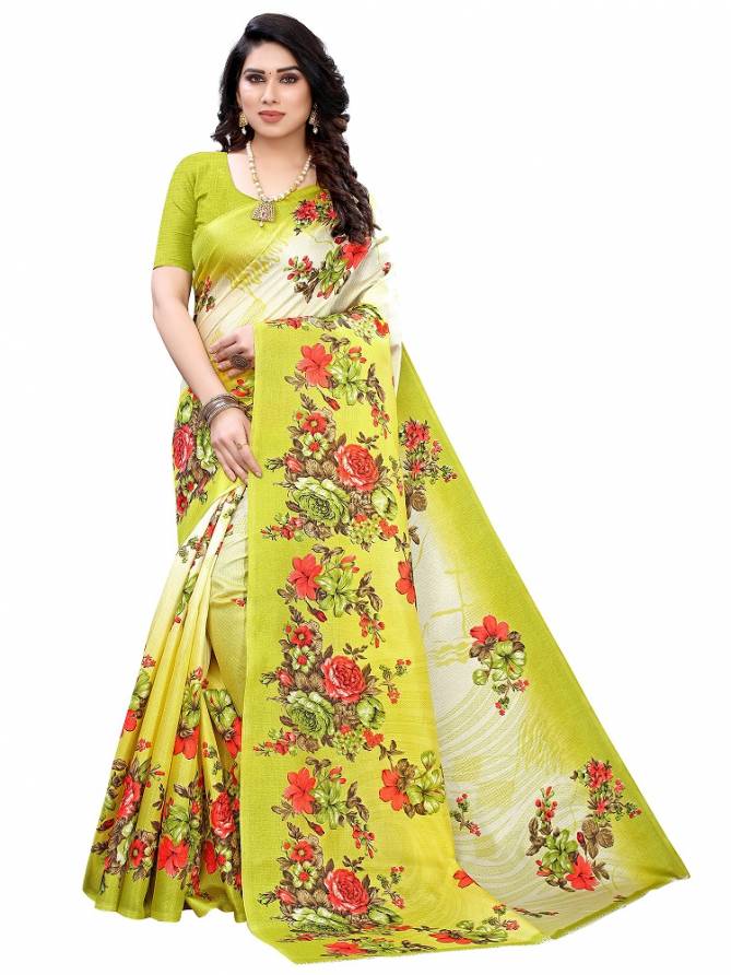 Pf 300 Designer Casual Wear Art Silk Printed Saree Collection
