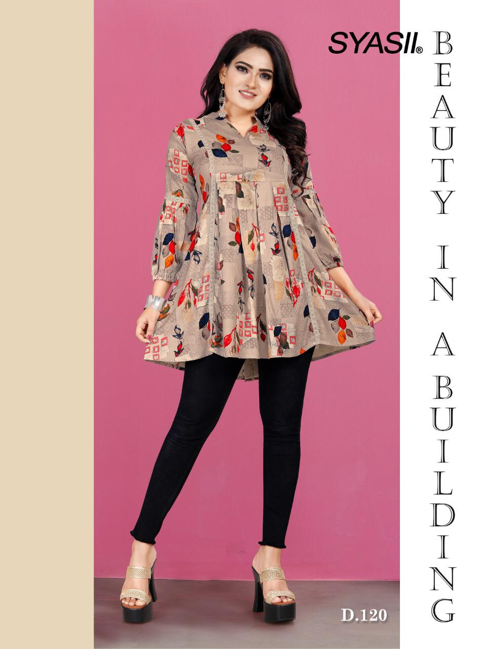 Syasii Topsy Flora Exclusive Designer Printed Stylish Rayon Designer Short Top Collection