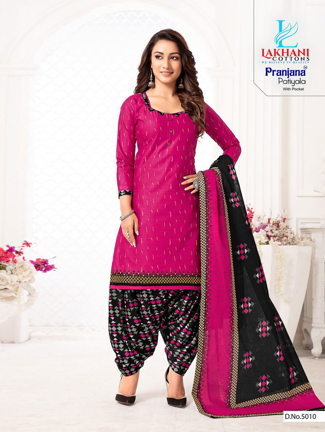 Lakhani Pranjana Patiyala 5 Latest Fancy Designer Regular Casual Wear Ready Made Printed Cotton Salwar Suit Collection
