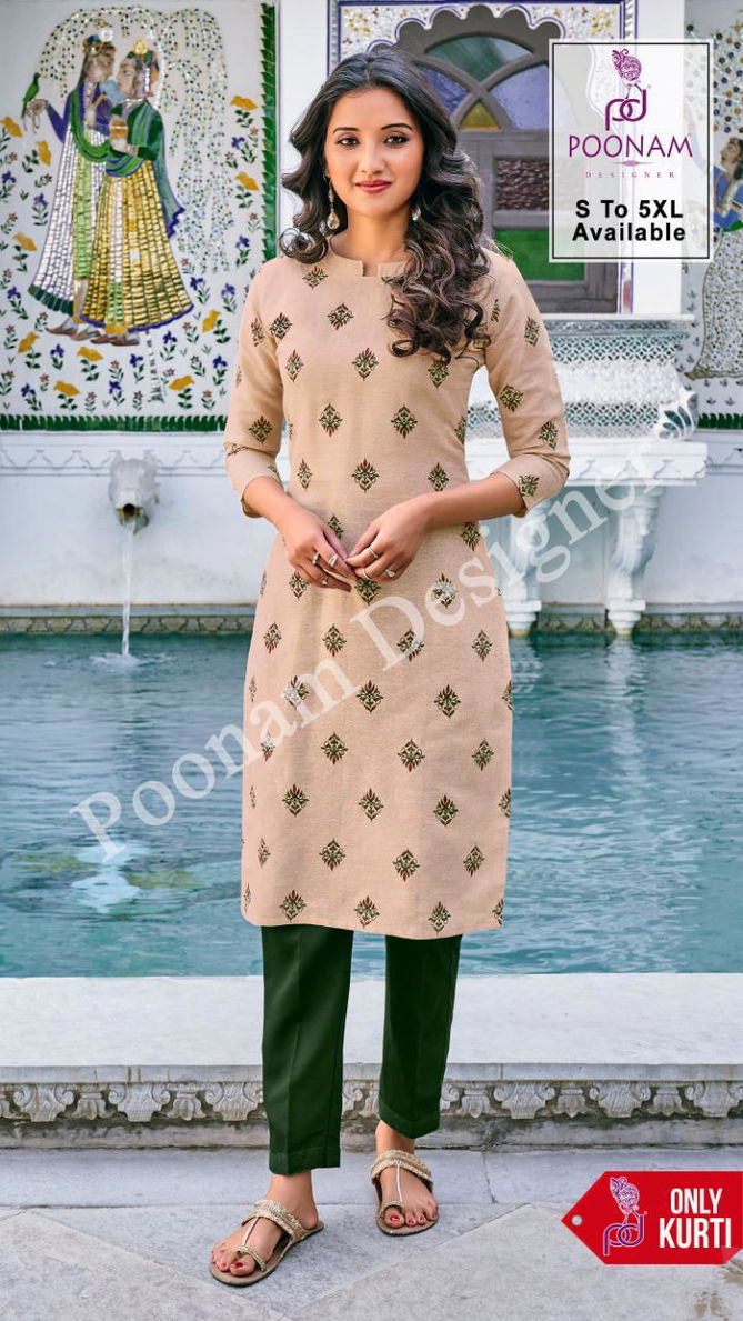 POONAM PRINT Latest Designer Fancy Festive Wear  cotton Printed Kurtis Collection 