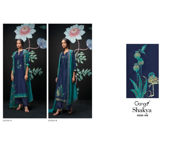 Shakya 2029 By Ganga Organza Silk Salwar Kameez Catalog