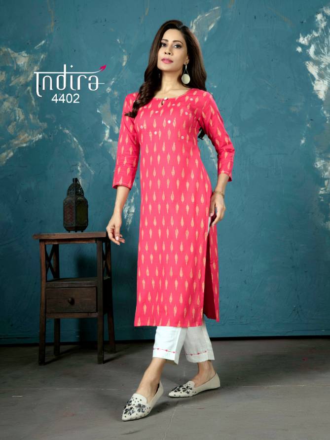 Indira Basant Printed Latest Regular Wear Cotton Linen
 Kurtis With Bottom Collection
