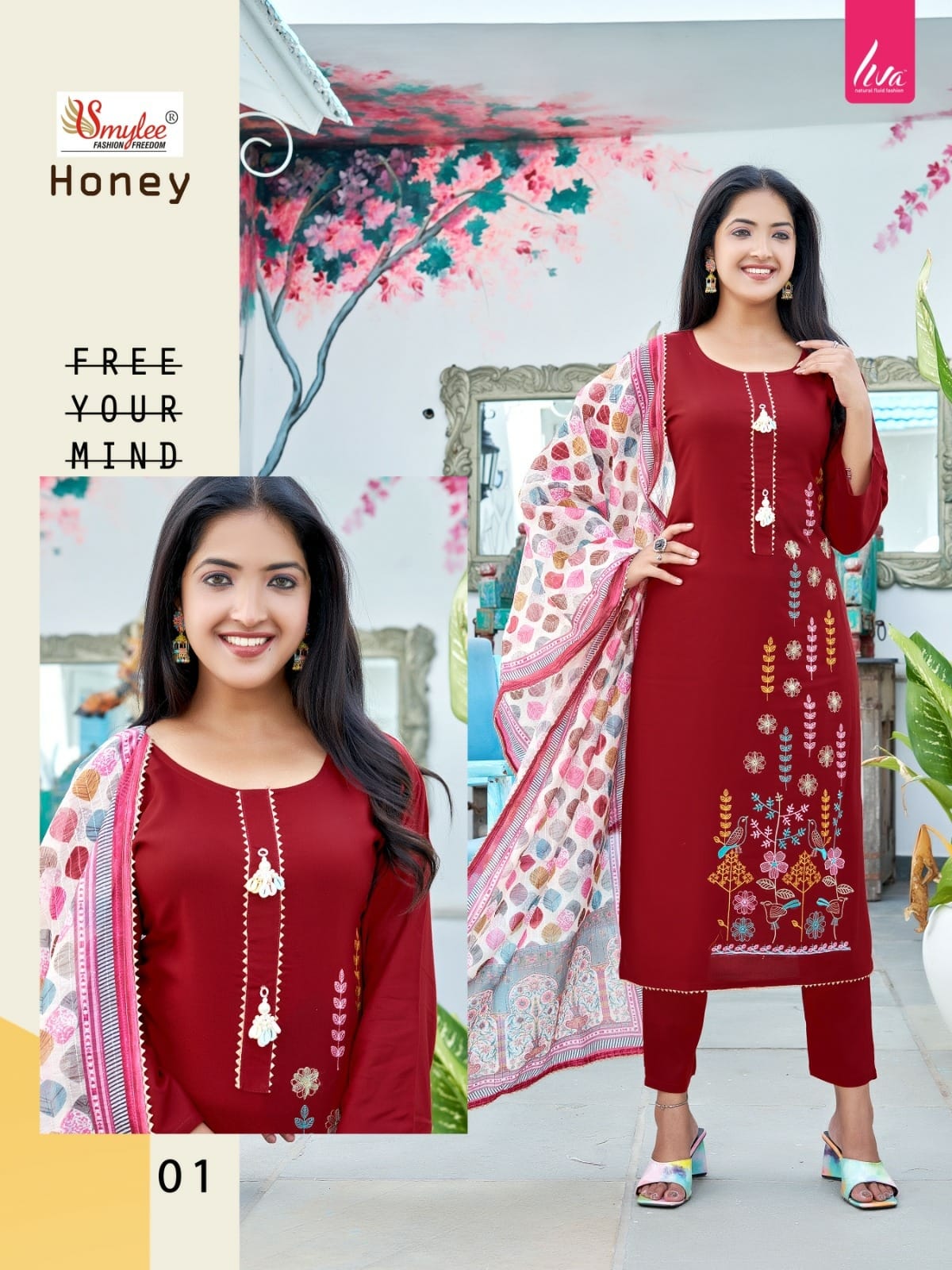 Honey By Rung smylee Designer Kurti With Bottom Dupatta Wholesale Clothing Suppliers In India