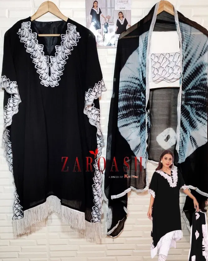 Z 119 E To H By Zarqash Fox Georgette Pakistani Readymade Suits Wholesale In India